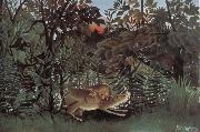 Henri Rousseau The Hungry lion attacking an antelope china oil painting reproduction